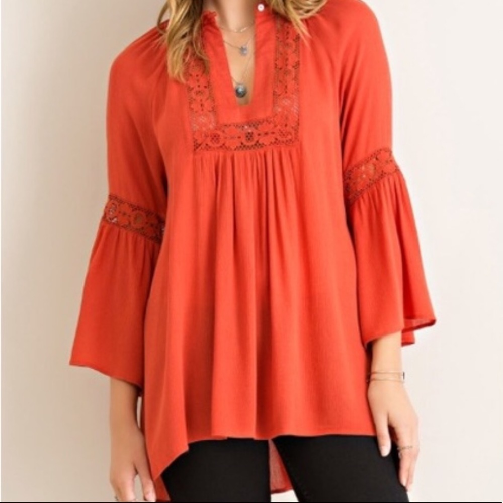 ‼️Sale‼️Rust Bell Sleeve Tunic